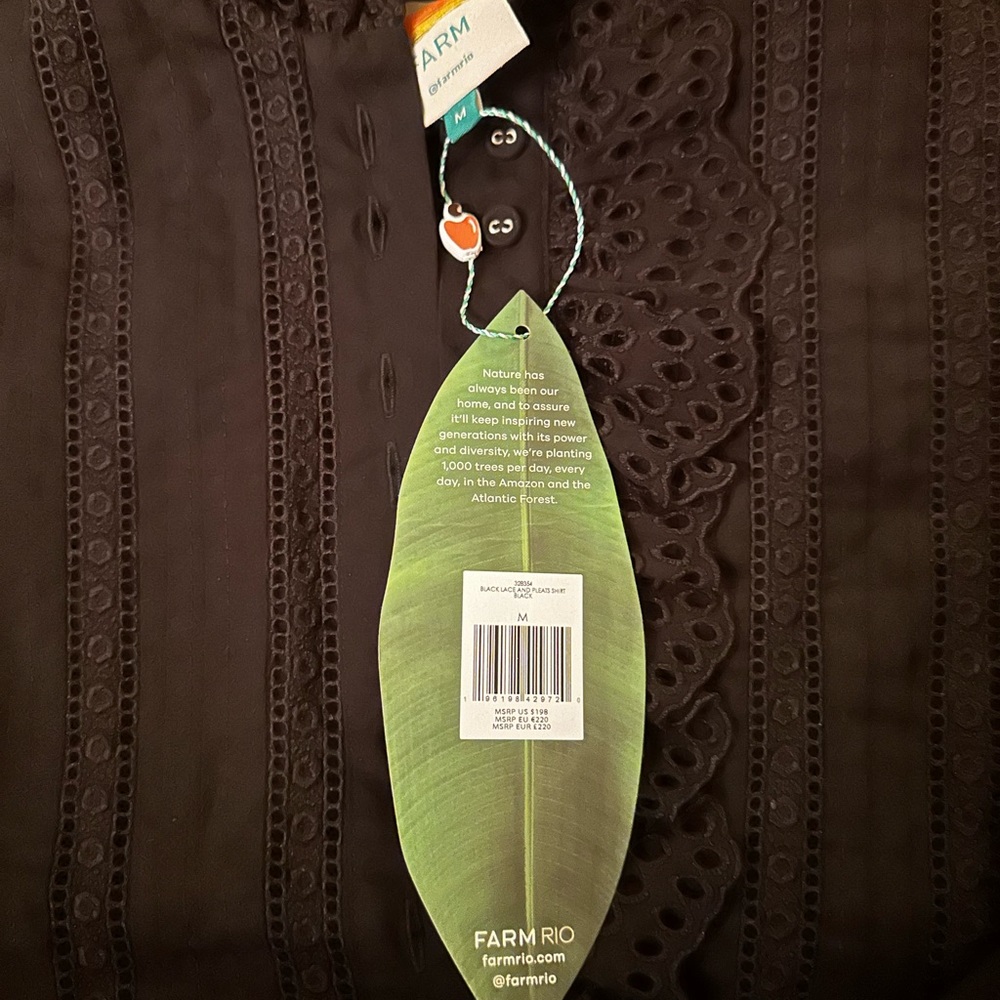 FARM Rio Black Lace Top - Picture 5 of 6
